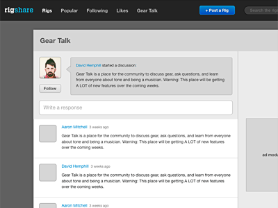 GearTalk Wireframe